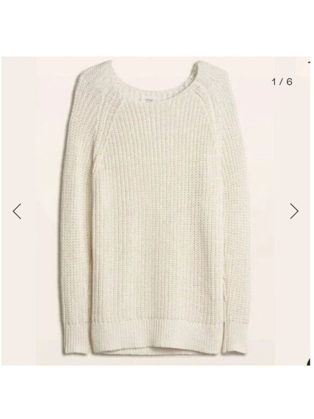 ARITZIA | Wilfred Ivory Linen Randonnai Sweater Chunky Knit Side Slits sz S